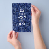 青いデジタルカモフラージュKEEP CALM AND 編集テキスト チラシ (ハンドル)