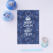 青いデジタルカモフラージュKEEP CALM AND 編集テキスト チラシ (シングル)