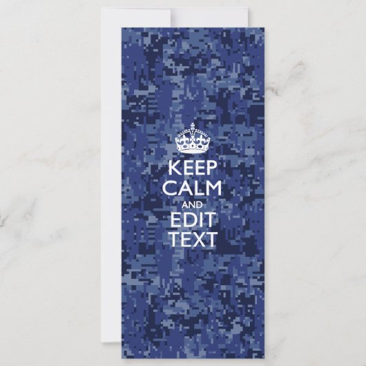 青いデジタル迷彩KEEP CALM エディットテキスト (正面)