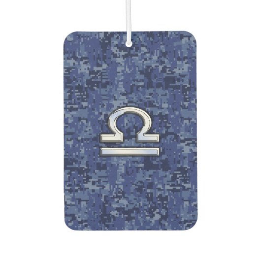 青いデジタル〔占星術の〕十二宮図のライブラリ迷彩柄 カーエアーフレッシュナー (正面)