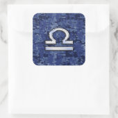 青いデジタル〔占星術の〕十二宮図の図書記号 スクエアシール (バッグ)