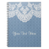 青いデニムおよびレース ノートブック (正面)