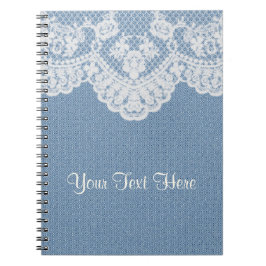 青いデニムおよびレース ノートブック
