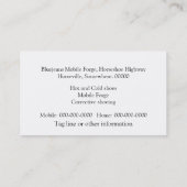 青いデニムおよび銀の蹄鉄 名刺 (裏面)