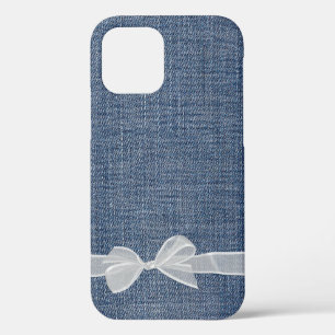 青いデニムに頭を下げる iPhone 12ケース