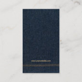 青いデニムのジーンズの名刺 名刺 (裏面)