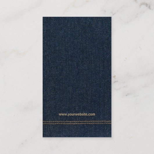 青いデニムのジーンズの名刺 名刺 (裏面)