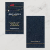 青いデニムのジーンズの名刺 名刺 (正面/裏面)