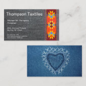 青いデニムのジーンズの生地のヴィンテージの衣類のブティック 名刺 (正面/裏面)