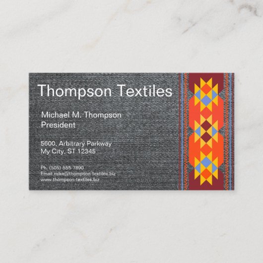 青いデニムのジーンズの生地のヴィンテージの衣類のブティック 名刺 (正面)