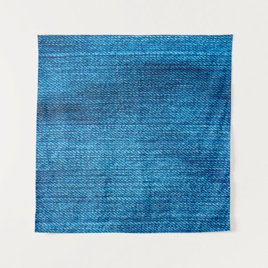 青いデニムの背景として使用されるバックドロップ タペストリー (正面)