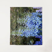 青いデルフィニウムの花園の自然 タペストリー (正面)