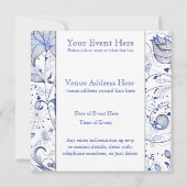 青いデルフトタイルの招待状 招待状 (裏面)