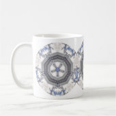 青いデンドロビウムの蘭-マグ コーヒーマグカップ (左)