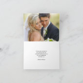 青いデンドロビウムオーキッドの結婚式の写真ありがとうカード サンキューカード (内部)