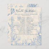 青いトイルは彼女はむしろブライダルシャワーゲーム (正面/裏面)