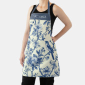 青いトイルパーソナライズされたの鳥みすぼらしいシック エプロン (インサイチュ)