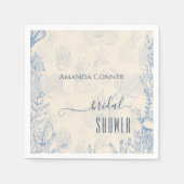 青いトイレの海をテーマにした ブライダルシャワー スタンダードカクテルナプキン (正面)