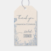 青いトイレの海洋をテーマにした ブライダルシャワー ギフトタグ (正面)