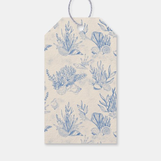 青いトイレの海洋をテーマにした ブライダルシャワー ギフトタグ (裏面)