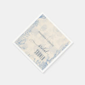 青いトイレの海洋をテーマにした ブライダルシャワー スタンダードカクテルナプキン (角)