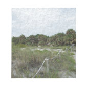 青いトウヒの質感の海岸沿いの歩道 ノートパッド (正面)