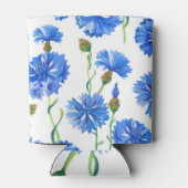 青いトウモロコシの花：水の色のフローラシームレス。 缶クーラー (裏面)