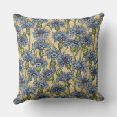 青いトウモロコシの花、花はホニー黄色 クッション (裏面)