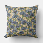 青いトウモロコシの花、花はホニー黄色 クッション (正面)