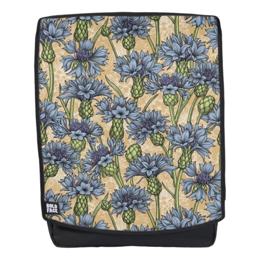青いトウモロコシの花、花はホニー黄色 バックパック (正面)