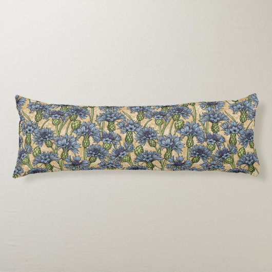 青いトウモロコシの花、花はホニー黄色 ボディピロー (正面)