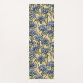 青いトウモロコシの花、花はホニー黄色 ヨガマット (正面)