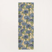 青いトウモロコシの花、花はホニー黄色 ヨガマット (裏面)