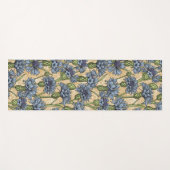 青いトウモロコシの花、花はホニー黄色 ヨガマット (正面(横))