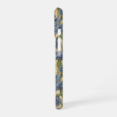 青いトウモロコシの花、花はホニー黄色 iPhone 16ケース (左側面)