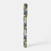 青いトウモロコシの花、花はホニー黄色 iPhone 16ケース (右側面)