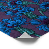 青いトウモロコシの花、野生の花 ポスター (角)