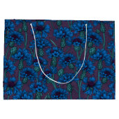 青いトウモロコシの花、野生の花 ラージペーパーバッグ (裏面)