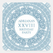 青いトガの誕生日パーティー スクエアシール (正面)