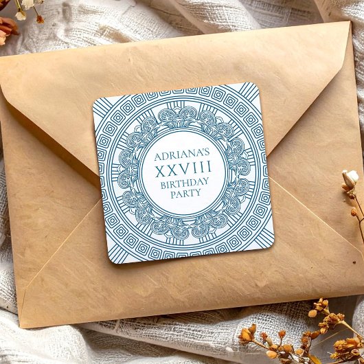 青いトガの誕生日パーティー スクエアシール