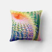 青いトゲのサボテン植物 クッション (裏面)