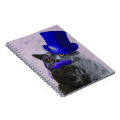 青いトップハットと口ひげのある灰色の猫 ノートブック (右側)