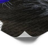 青いトップハットと青い口ひげの灰色の猫 ポスター (角)