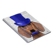 青いトップハットと青い口ひげ付きダシュント ノートブック (右側)