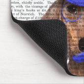 青いトップハットと青い口ひげ付きダシュント マウスパッド (コーナー)