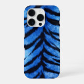 青いトラの皮膚のテクスチャー iPhoneケース (裏面)
