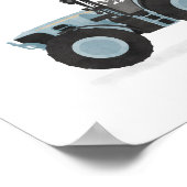 青いトラクターの子供部屋インテリア ポスター (角)