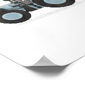 青いトラクターの子供部屋インテリア ポスター (角)