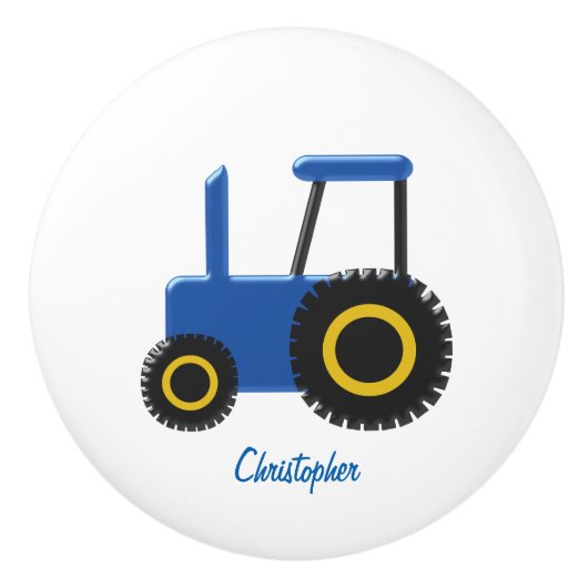 青いトラクターはちょうど名前を加えます セラミックノブ (正面)
