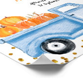 青いトラックのカボチャの看板を下さい ポスター (角)